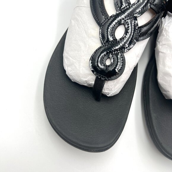 10W‎ 10 WIDE WIDTH Rockport Ramona Black Patent Sandals Shoes - Picture 4 of 12